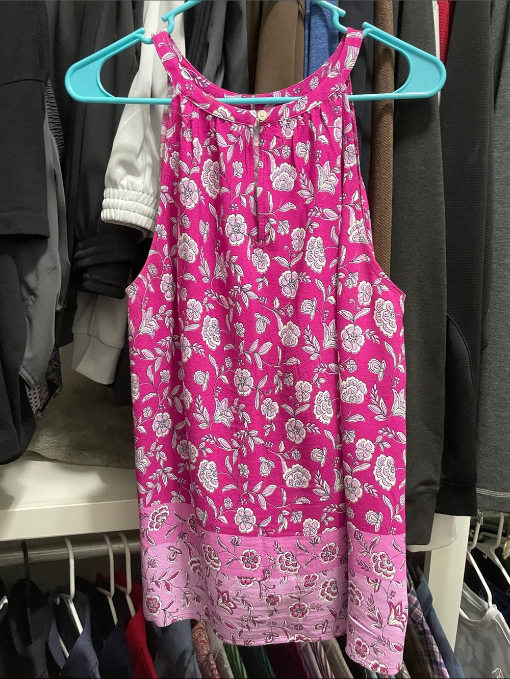 LOFT Hot Pink Floral Blouse
